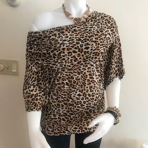 Isabella Rodriguez Asymmetrical Leopard Print Top